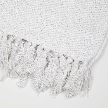 Arkwright Common Ground Bulk Blankets - Pack of 12 - Reversible 100% Cotton All Season Lightweight Couch Bed Throws for Wedding Guests, Travel, and Outdoor Events, 50 x 70 in, White