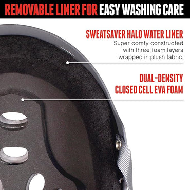 Triple Eight Sweatsaver Gotham Water Helmet – Ideal for Wakeboarding, Waterskiing, Kayaking, and Other Water Sports