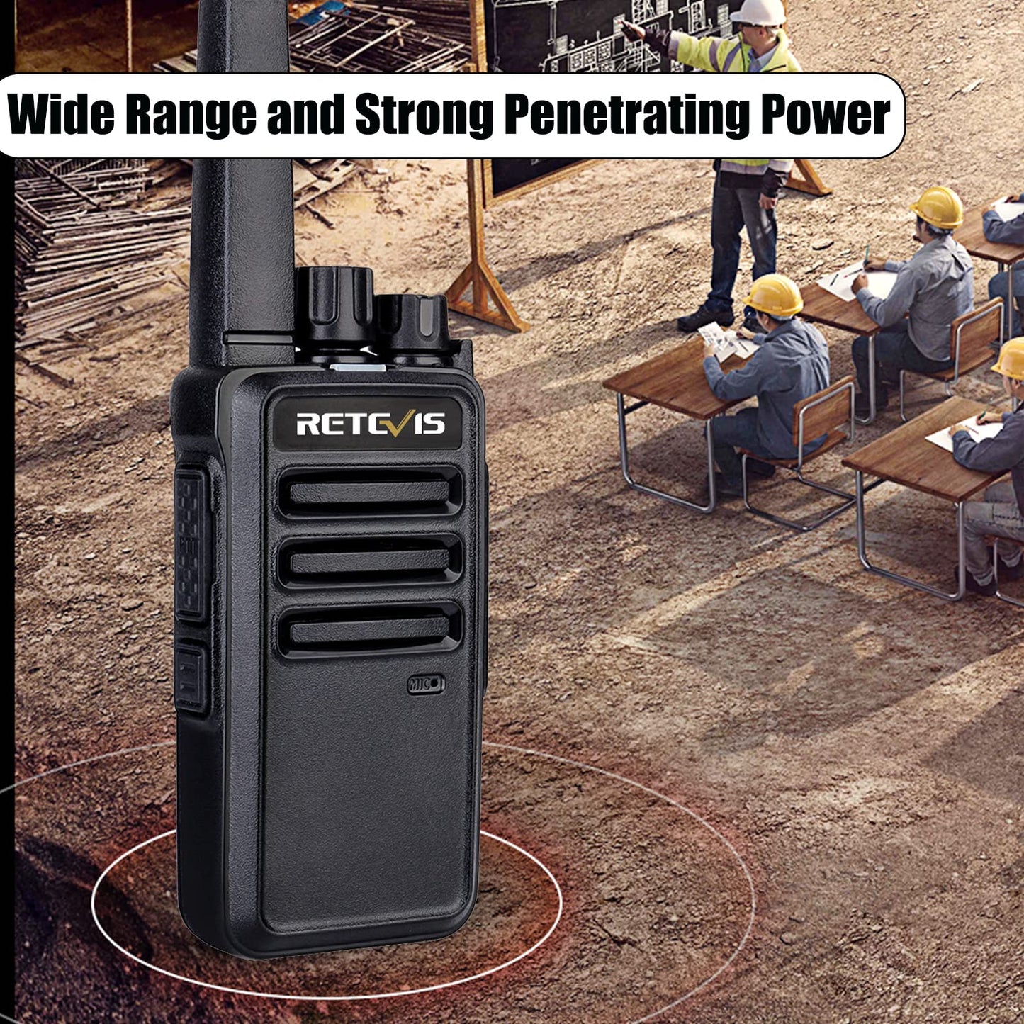 Retevis RT68 2 Way Radio, Long Range Walkie Talkies for Adults (10 Pack) with 10 Multi Way Charger, Easier Securer Charging, 1200mAh, Compact Handheld Two Way Radios Rechargeable for Industry