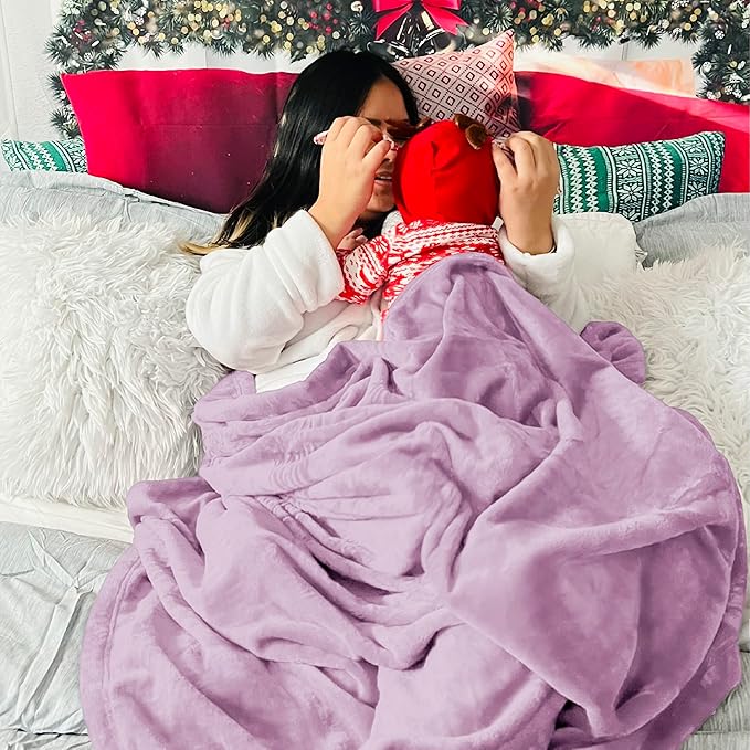 Bedsure Fleece Throw Blanket for Couch Lilac - Lightweight Plush Fuzzy Cozy Soft Blankets and Throws for Sofa, 50x60 inches