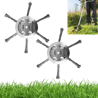 Generic Steel Wire Grass Trimmer Head 6 Inch 2PCS Silver Spindle 0.2in