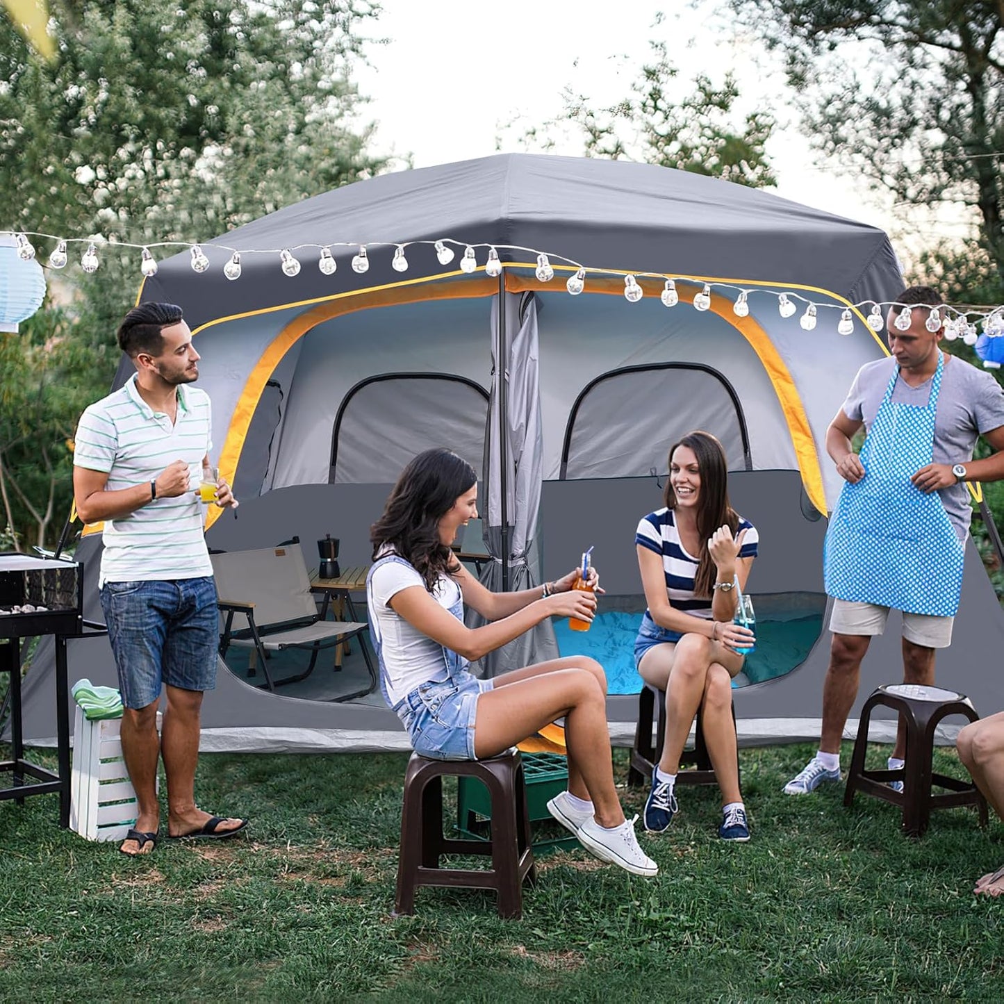 UNP Camping Shower Tent and 8 Person Camping Tent for Outdoor Hiking Fishing Portable