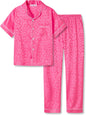 Girls Satin Pajama Set - Silky Button Down PJ with Shorts Size 6-16