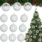 Shimeyao 12 Pcs Christmas Metal Snowflake Ornaments Hollow Disc Grey