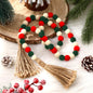 Canlierr Velvet Christmas Bead Garland 39in Neutral Flock Beads Tassels