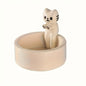 1pc WhimsyCat Ceramic Kitten Candle Holder - Encaustic Finish Tabletop Animal Theme Decor for Christmas, Halloween, Easter, Thanksgiving, Valentine'S Day