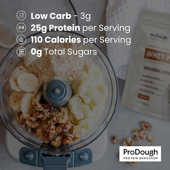 ProDough Gourmet Whey Isolate Hydrolized Protein Powder for Shake Mix- Easy Digest Enzyme Blend, 25g Protein per Serving, Natural Ingredients, Gluten Free, Keto Friendly (Cookie Crumble)