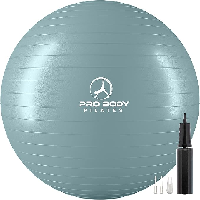 ProBody Pilates Yoga Ball - Fresh Colors Exercise Ball for Stability, Pregnancy, Workout & Physical Therapy