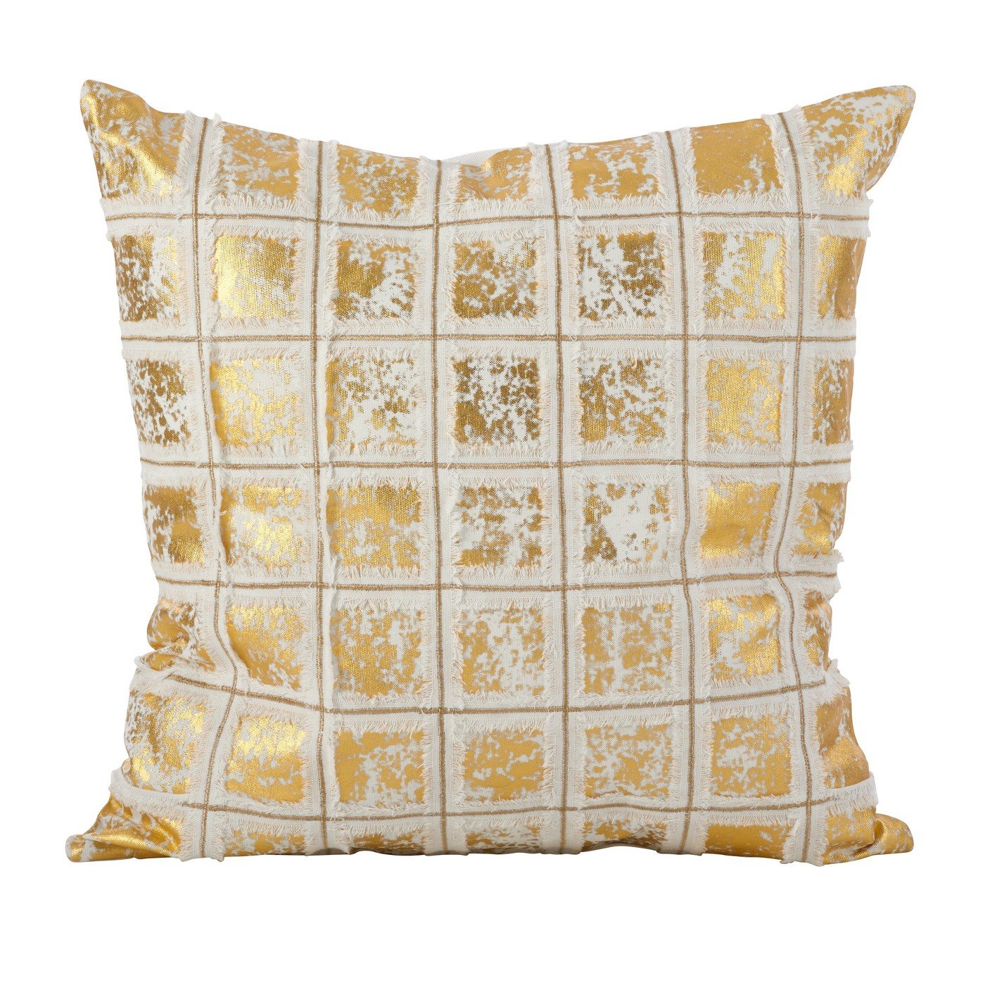 Fennco Styles Metallic Foil Print Grid Throw Pillows 18"x18"