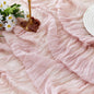 ZKPMJH 6PCS Dusty Pink Cheese Cloth Table Runner 35x120in Boho Gauze