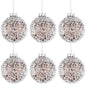 Soulchen 6 Pcs Vintage Metallic Glass Christmas Tree Ornaments 3.15in Brown