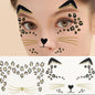 eyigylyo Cat Face Gems Black Cat Temporary Tattoo Halloween Festival Rave