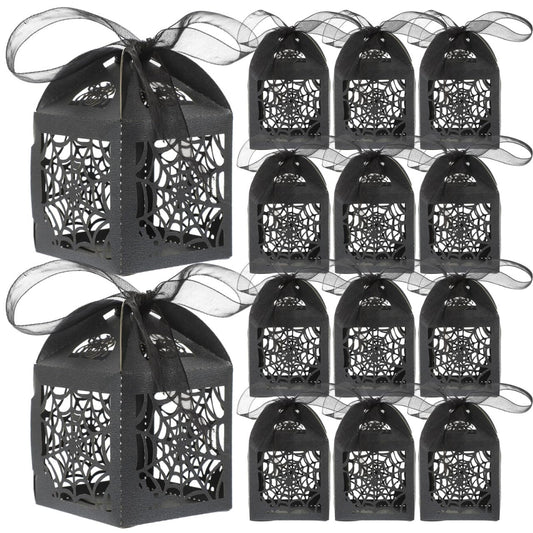 BESTOYARD Halloween Hollow Die-Cut Candy Boxes Black 8.27x4.53in 50pcs