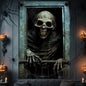 rookea Halloween Funny Skeleton Curtain Banner Spooky Window Decor Polyester