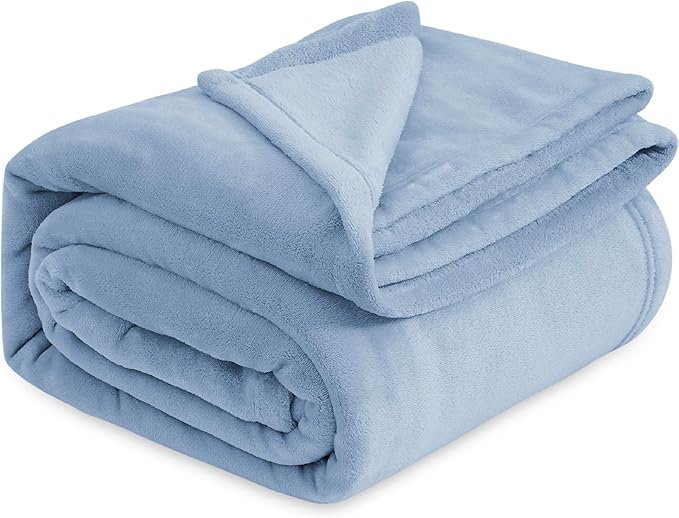 Bedsure Fleece King Size Blankets for Bed Light Blue - Soft Lightweight Plush Cozy Fuzzy Luxury Microfiber, 108x90 inches