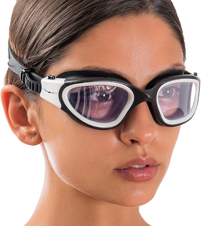 AqtivAqua Swimming Goggles, DX Wide View Swim Goggles for Adult Men Women, Anti Fog No Leaking