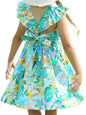 Girls Floral Cotton Dress - Sleeveless Summer Dress with Zipper Closure