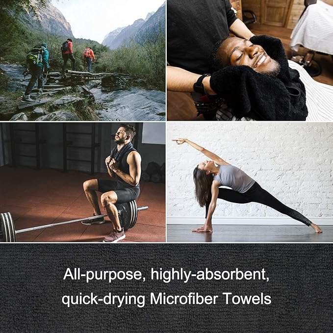 Arkwright Microfiber Gym Towel - Pack of 12 - Super Soft, Quick Dry Workout Sweat Towels, 300 GSM Lightweight & Absorbent for Sports, Working Out, Yoga, and Spa, 16 x 27 in, Hunter Green
