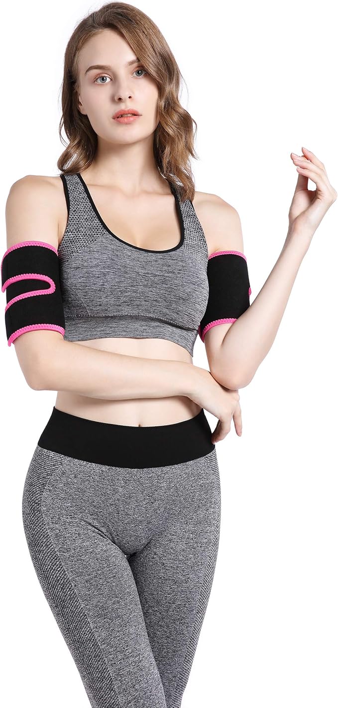 Bakerdani Hot Sweat Neoprene Compression Arm Sauna Sleeves Slimmer Bands Wraps Arm Trimmers for Men & Women (a Pair)