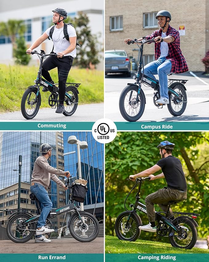 Gotrax 20" Folding Electric Bike with 40Miles (Pedal-assist1) by 48V Battery, 20Mph Power by Peak 500W, Adult Electric Bicycle with 5 Pedal-Assist Levels& LCD Display, Suitable for Commuting