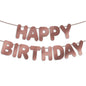 JunyRuny Pre-Strung Happy Birthday Banner Rose Gold Glitter Party Decor