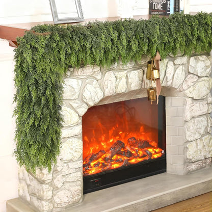 ESTABA 6FT Real Touch Cedar Garland Artificial Green Pine Christmas Decor