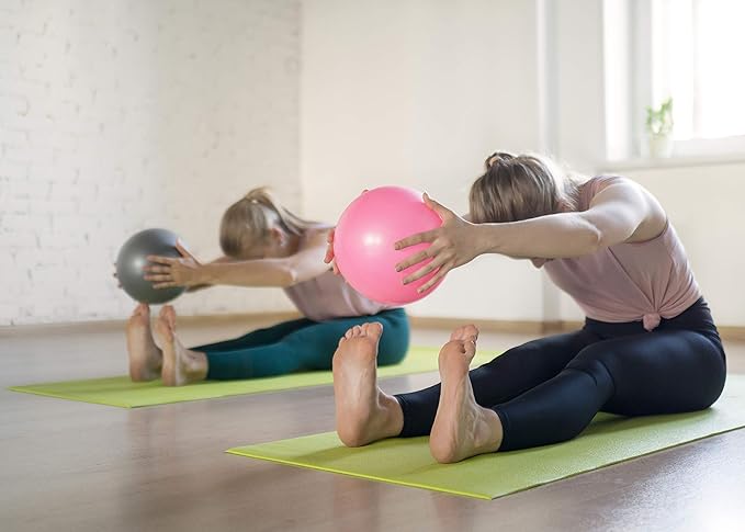 Small Exercise Ball for Between Knees, 6 inch Pilates Ball with Pump, Mini Yoga Core Ball Physical Therapy