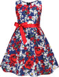Girls Floral Cotton Dress - Sleeveless Summer Dress with Zipper Closure