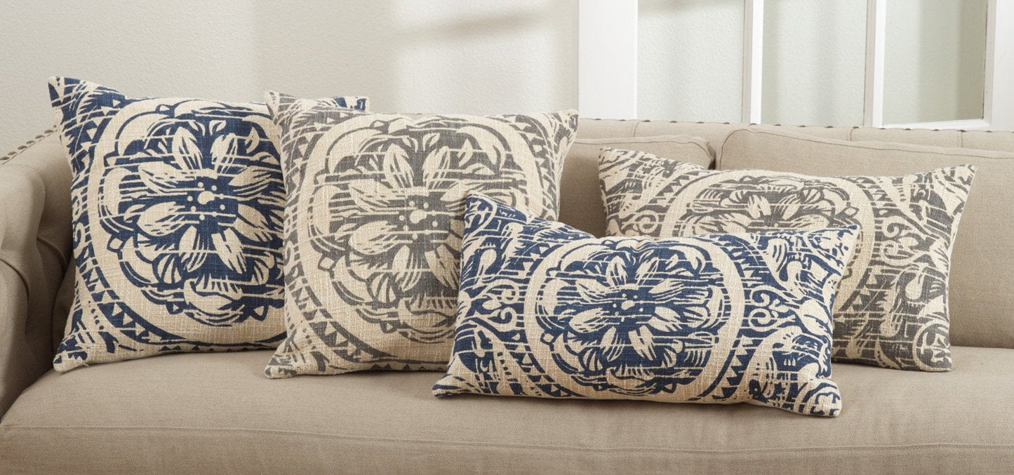 Fennco Styles French Knot Design Down Filled Cotton Throw Pillow