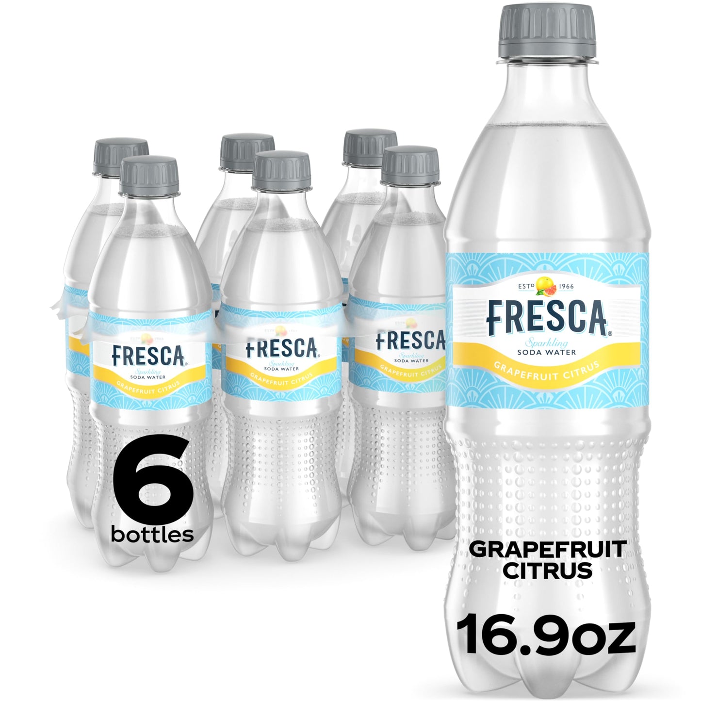 BestBy12/25 Fresca Citrus Soda Soft Drink 16.9oz Bottles 6 Pack