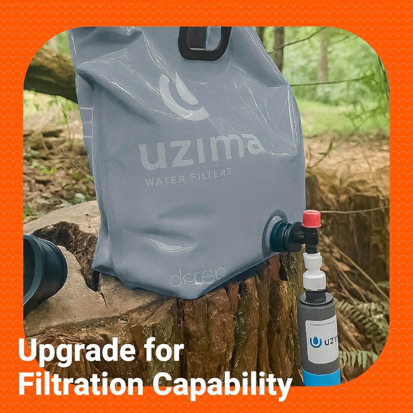 Uzima D-Prep Emergency Water Bag – 10L Collapsible Water Storage for Camping, Hiking, Survival, and Disaster Kits – Portable Water Storage Container