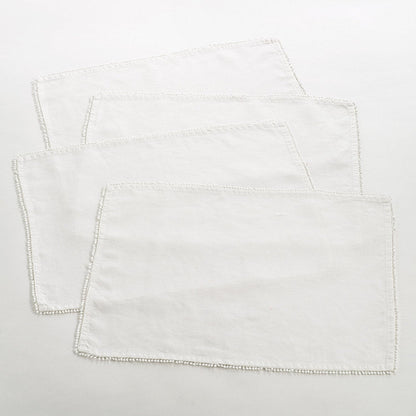 Fennco Styles Pomponin Collection Pom Pom Design 100% Linen Table Runner