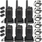 Retevis RT68 Walkie Talkies with Earpiece, Portable FRS Two-Way Radios Rechargeable, with 6 Way Multi Unit Charger, Hands Free, Long Range, Rugged 2 Way Radios 6 Pack for Adults School Church