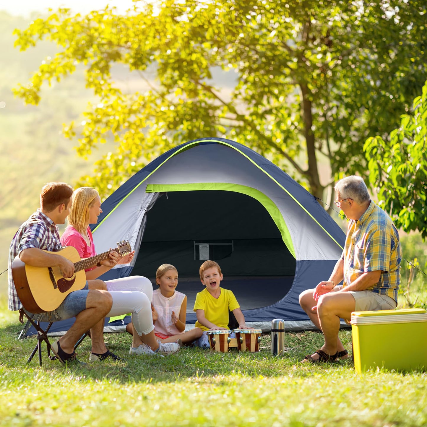 Camping Tent 4 Person, Waterproof Windproof Tent with Rainfly Easy Set up-Portable Dome Tents for Camping