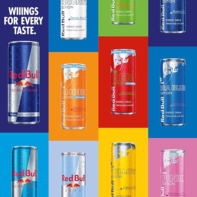 Red Bull Red Edition Energy Drink, Watermelon, with 114mg Caffeine plus Taurine & B Vitamins, 12 Fl Oz, Pack of 24 Cans