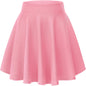 Women Flared Mini Skater Skirt - Stretchy A-Line Circle Skirt