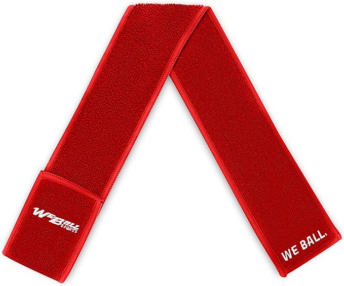 Streamer Football Towel, Sports Towel with Hook and Loop Fastener to Clean Football Visor and Gloves (Red, Adult)