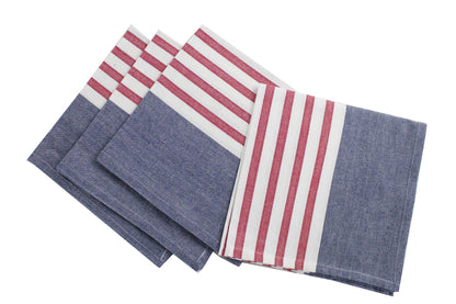 Fennco Styles American Flag Striped Cotton Table Linens