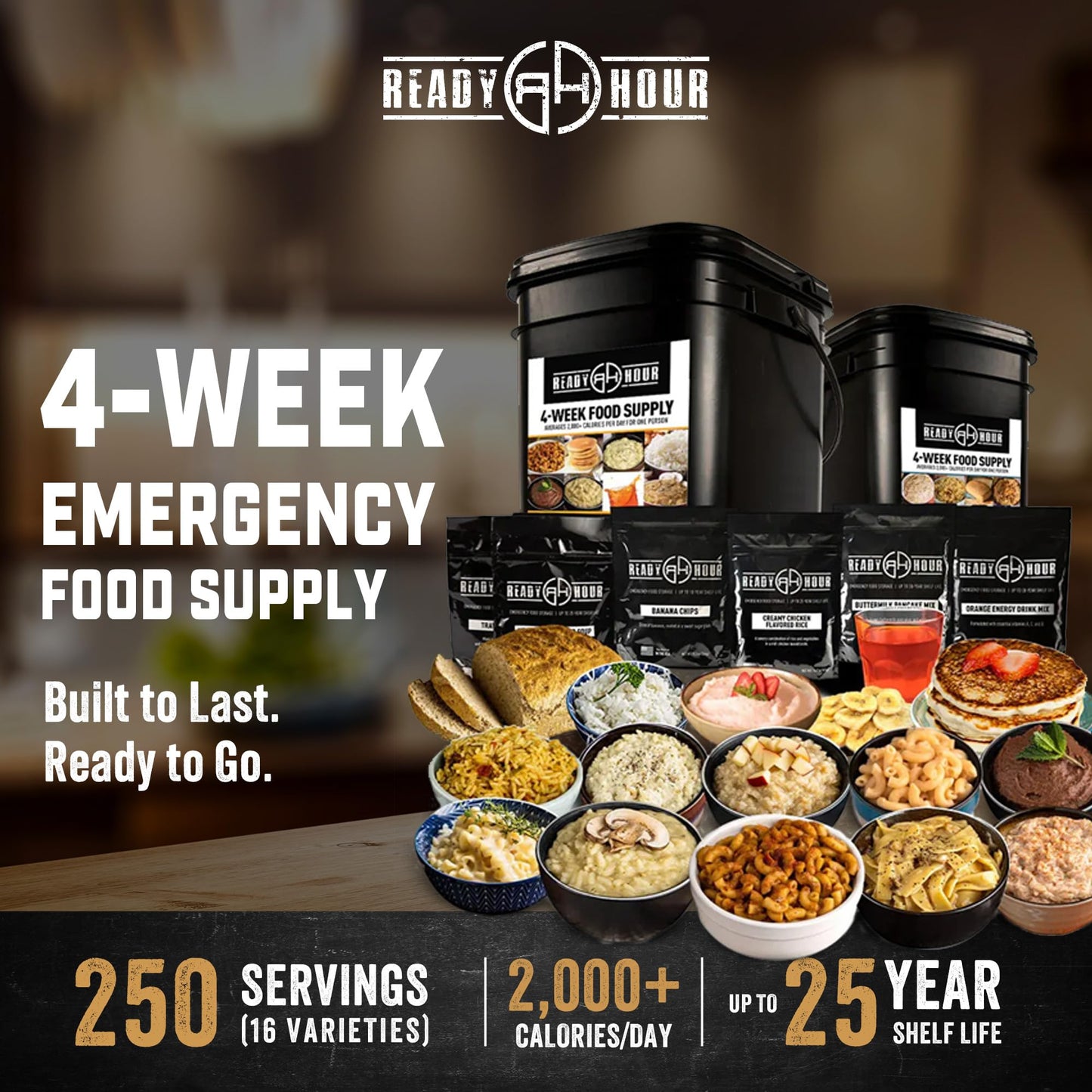 Ready Hour 72-Hour Emergency Food Kit Sample - Survival Meals Variety Pack for Disaster Prep, Freeze-Dried/Dehydrated Camping Food, Bug Out Bag MRE Alternative, Preparedness & Power Outage Supplies