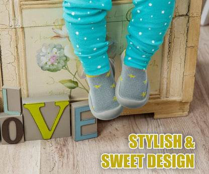 Dookeh Baby First Walking Shoes Non Slip Soft Sole Sneakers Yellow Toddler12-18M