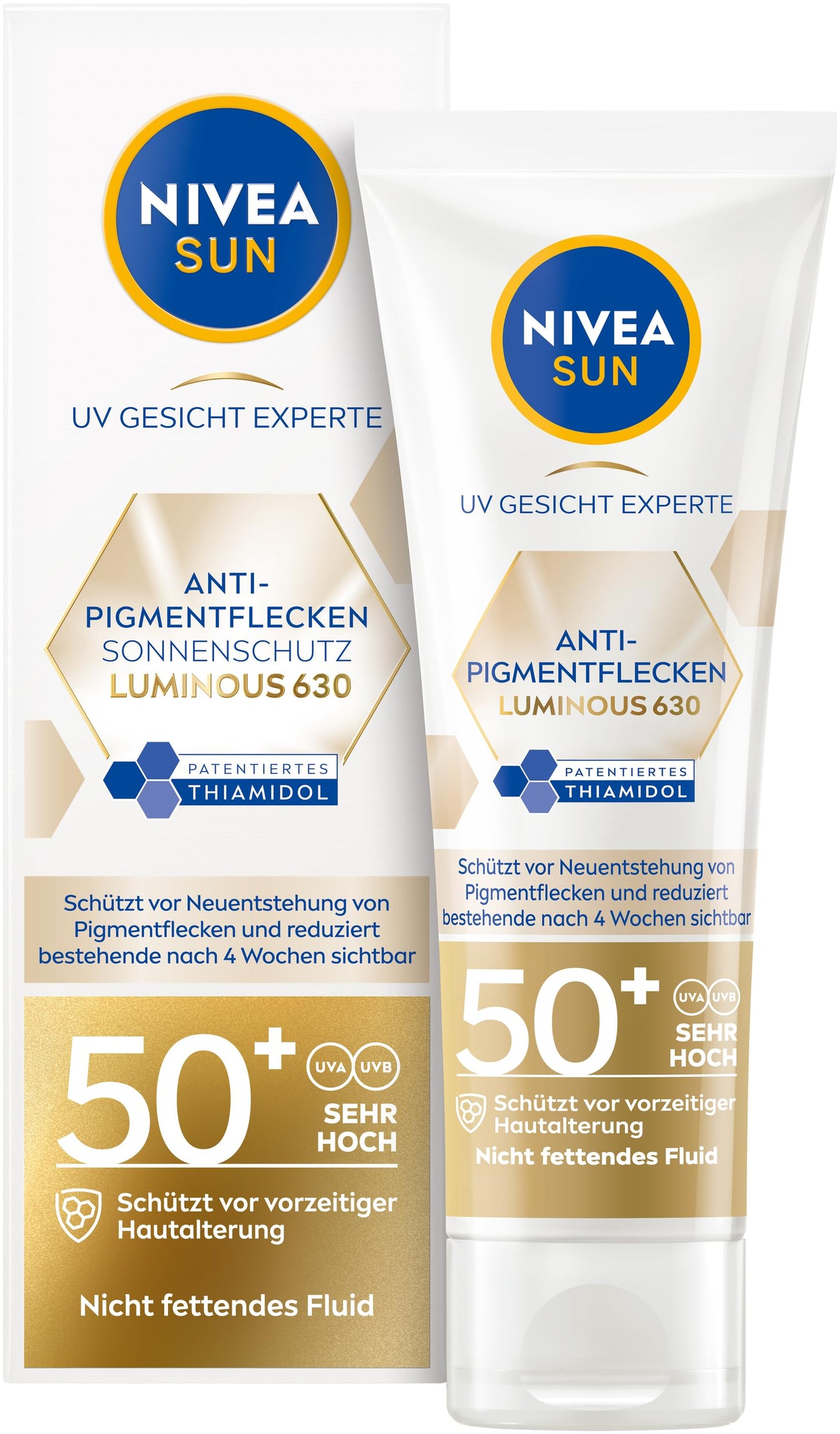 Nivea Sun Luminous630 Anti-Spot Sunscreen Face Cream SPF50+ - Non-Greasy, Reduces Sun Spots, 1.35 fl oz