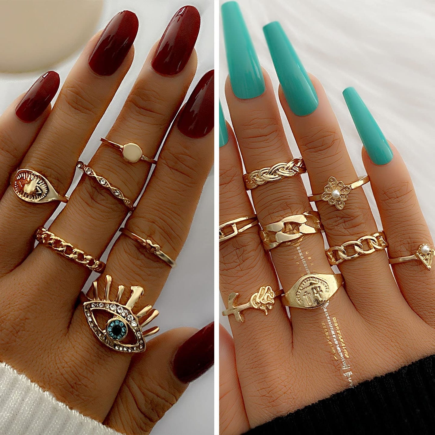 Women's Accessories - 36-Piece Gold Plated Jewelry Set Necklaces Bracelets Earrings Rings Gift