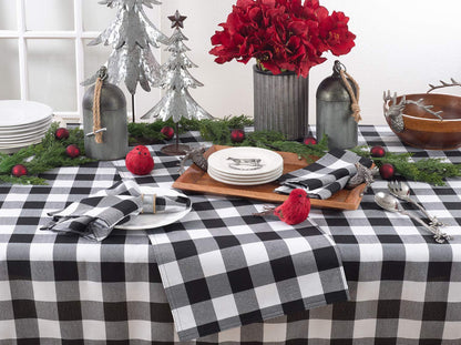 Fennco Styles Buffalo Plaid Collection Classic Checked Cotton Blend Table Linens