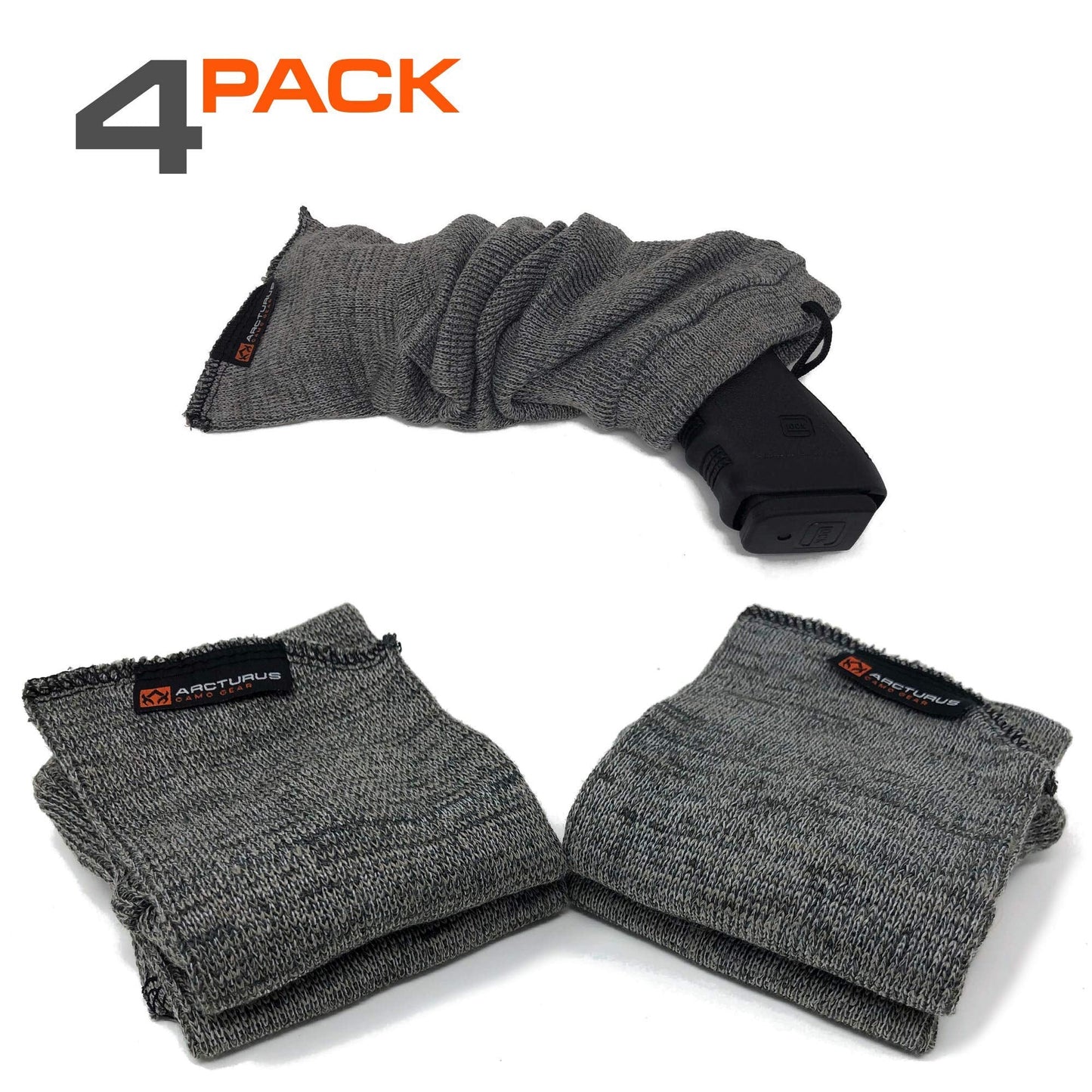 Arcturus Silicone-Treated Handgun Socks - Wide, Flexible Design (3" x 16") Easily Fits Your Pistol or Revolver.
