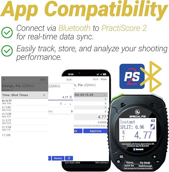 Shot Timer for Shooting - Upgraded Shooting Timer for Training & Dry Fire Practice, Loud Buzzer and Auto-Backlight, Ideal for IPSC, IDPA, USPSA