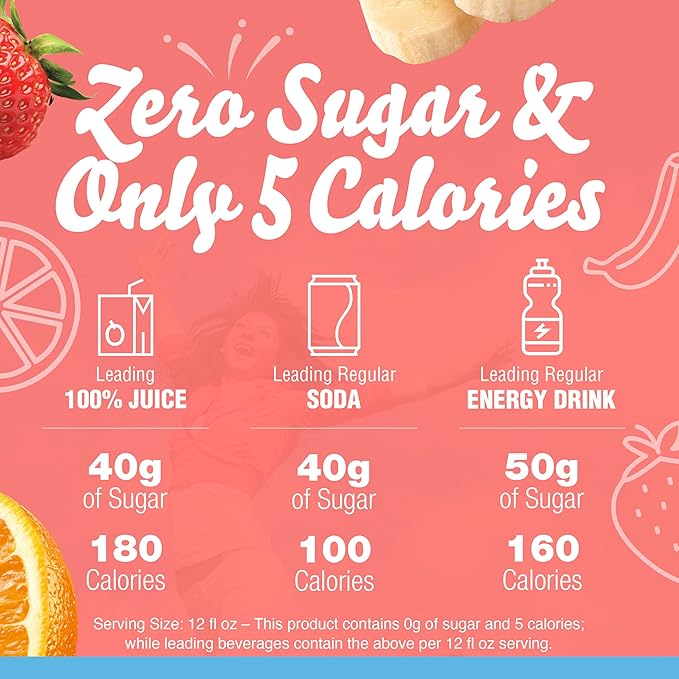 Crystal Light Strawberry Orange Banana Artificially Flavored Powdered Drink Mix, 72 ct Pack, 12 Canisters of 6 Pitcher Packets