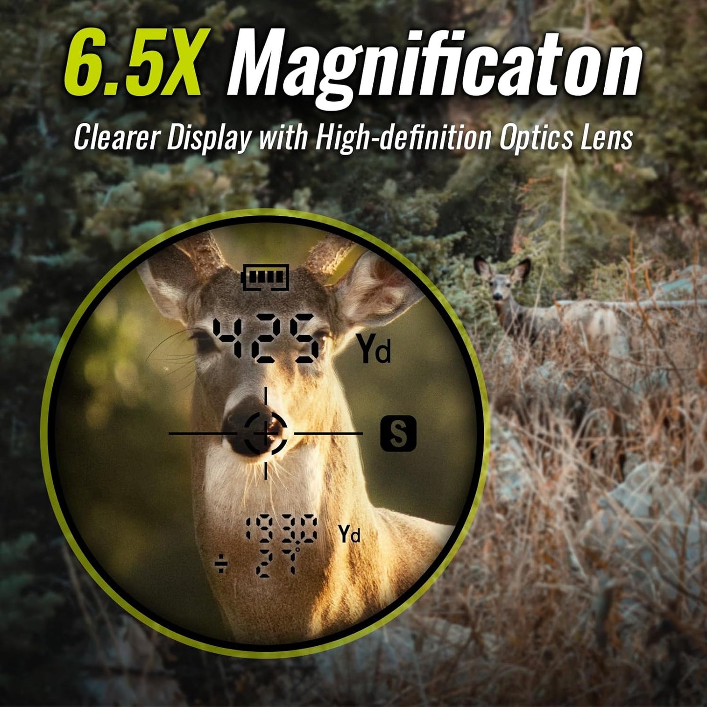 TIDEWE Hunting Rangefinder Mini with Rechargeable Battery, 875Y Laser Range Finder 6.5X Magnification, Distance/Angle/Speed/Scan Multi Functional Waterproof Rangefinder with Case (Leaf Camo)