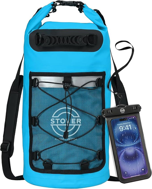STOVER 5/10/25/30/40/55L Waterproof Backpack- Floating Dry Bag for Kayaking, Travel, Beach, Hiking, & Camping, Men/Women