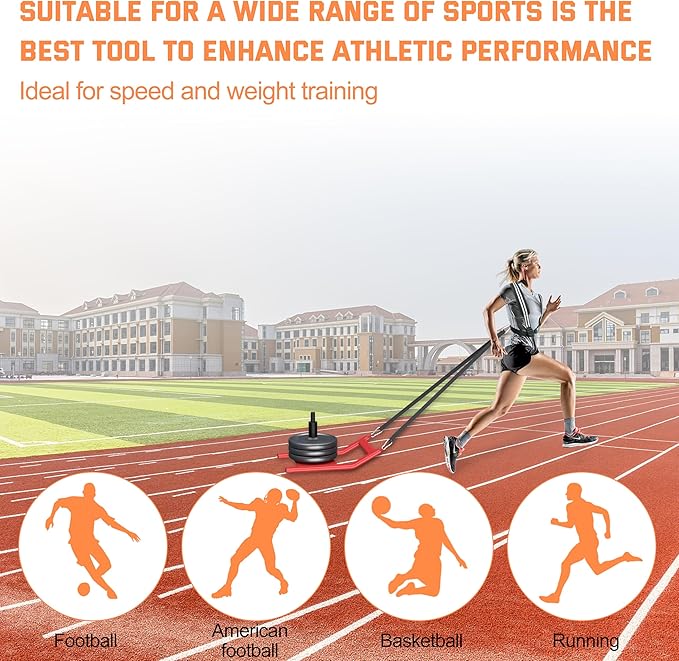 Weight Sled for Training - Heavy Duty Football Sled for Lineman, Sled Pull Workouts, Speed & Strength Training, Football Blocking Sled, Running Sled for Athletes, Weighted Sled for Outdoor & Indoor Workouts