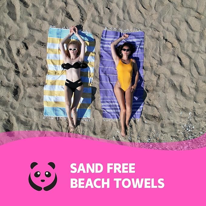 HAVLULAND Turkish Beach Towels Oversized -100% Turkish Cotton Super Soft Lightweight - Absorbent and Quick Drying Bath Towel - Sand Free Beach Towel - Turkish Towels for Adults (Red, 6 Pack)